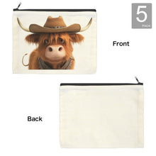 Load image into Gallery viewer, Cowboy Highland Cosmetic Bag Pack of 5 Made in America
