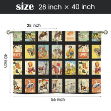 Load image into Gallery viewer, Vintage Western Collage Window Curtains 28"x40" (2-Piece)Made in America