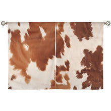 Load image into Gallery viewer, Cowhide Print Window Curtains 28"x40" (2-Piece) Made in America