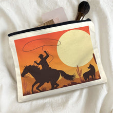 Load image into Gallery viewer, Cowboy Sunset Cosmetic Bag Pack of 5 Made in America