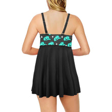 Load image into Gallery viewer, Turquoise Hat Swim Dress & Shorts Set