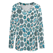 Load image into Gallery viewer, Baha Ranch Turquoise Crazy Long Sleeve Top