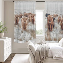 Load image into Gallery viewer, Highland Cows Window Curtain 52"x63" (2-Piece) Made in America