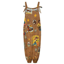 Load image into Gallery viewer, Baha Ranch Vintage Cowgirl Collage Overalls Jumpsuit