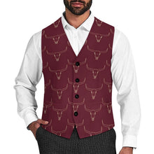 Load image into Gallery viewer, Baha Ranch Burgandy Longhorn Men's Western Vest