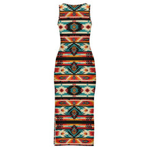 Load image into Gallery viewer, Santa Fe Sleeveless Bodycon Side Slit Western Maxi Long Dress