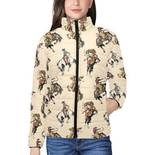 Load image into Gallery viewer, Vintage Cowgirl Women's Puffy Bomber Jacket