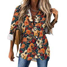 Load image into Gallery viewer, Baha Ranch Colores de Mexico Guitars and Roses Button up Blouse