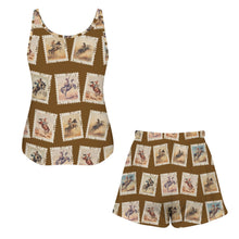 Load image into Gallery viewer, Baha Ranch Stamped Rodeo Cowboy Pajama Lounge Tank Shorts Set Made in America