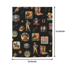 Load image into Gallery viewer, Vintage Cowboy Collage Western Curtains 52" x 63" Made in America