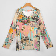 Load image into Gallery viewer, Baha Ranch Retro Pop Western Collage Long Sleeve Top