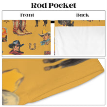 Load image into Gallery viewer, Vintage Cowboy Collage Western Curtains 52" x 63" Made in America
