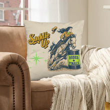 Load image into Gallery viewer, Baha Ranch Velvety Soft The Last Roundup Barrel Racer Throw Pillow Cover Made in America Custom Pillow Case 18x18inch | Ships from USA