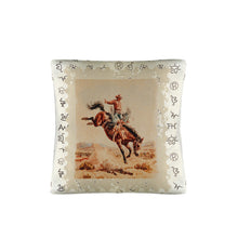 Load image into Gallery viewer, Baha Ranch Vintage Rodeo Stamp Throw Pillow Made in America