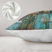 Load image into Gallery viewer, Baha Ranch turquoise Dreams Velvety Soft Pillow Case Made in America