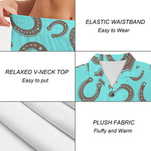 Load image into Gallery viewer, Baha Ranch Turquoise Horseshoe Women's Pajama Set Made in America