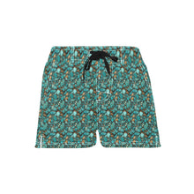 Load image into Gallery viewer, Women's All Turquoise Beach Board Shorts
