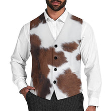 Load image into Gallery viewer, Cowhide Print Men's Western Vest