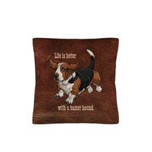 Load image into Gallery viewer, Baha Ranch Basset Hound Life is Better Throw Pillow Case Made in America