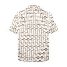 Load image into Gallery viewer, Baha Ranch White Aztec Hawaiian Shirt Made in America