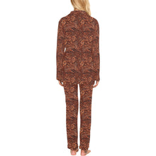 Load image into Gallery viewer, Leather Floral Print Women's Long Pajama Set