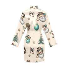 Load image into Gallery viewer, Baha Ranch Country Cow Print Christmas Western Cowgirl Satin Robe