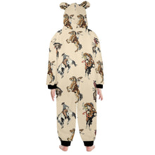 Load image into Gallery viewer, Vintage Cowgirl Big Kid Hooded Onesie Pajamas