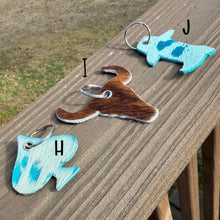 Load image into Gallery viewer, Genuine Hair-On-Hide Keychain – Single-Sided Cowhide Shapes