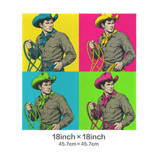 Load image into Gallery viewer, Baha Ranch The Last Roundup Calf Roper Velvety SOft Throw Pillow Cover Made in America
