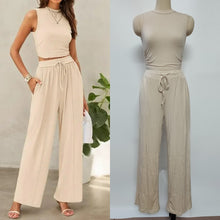 Load image into Gallery viewer, Ribbed Knit cropped tank + drawstring set - Week of 7.7