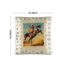 Load image into Gallery viewer, Baha Ranch Vintage Rodeo Stamp Throw Pillow Made in America
