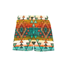 Load image into Gallery viewer, Women's Orange Aztec Beach Board Shorts