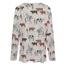 Load image into Gallery viewer, Baha Ranch Western Cow Cattle Long Sleeve Top