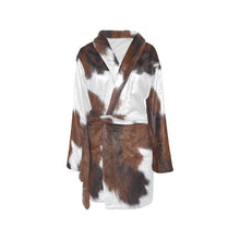 Load image into Gallery viewer, Cowhide Print Women's Western Bath Robe