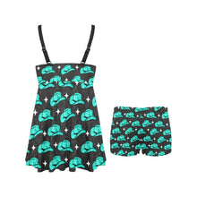 Load image into Gallery viewer, Turquoise Hat Swim Dress & Shorts Set