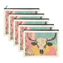 Load image into Gallery viewer, Baha Ranch Pop Western Skull Cosmetic Bag Pack of 5 Made in America
