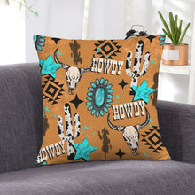 Load image into Gallery viewer, Baha Ranch Howdy Velvety Soft Throw Pillow Case Made in America