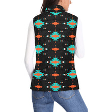 Load image into Gallery viewer, Turquoise Orange Aztec Women's Western Puffy Vest