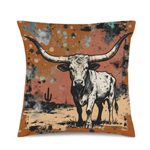 Load image into Gallery viewer, Baha Ranch Lonesome Longhorn Velvety Soft Pillow Case Made in America