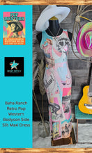 Load image into Gallery viewer, Baha Ranch Retro Pop Western Bodycon Side Slit Maxi Dress