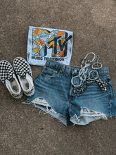 Load image into Gallery viewer, Upcycled By Katie: MTV Music Television Tee – Hand-Bleached One-of-a-Kind (2XL) Shirt
