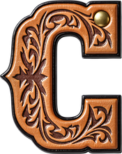 Load image into Gallery viewer, Monogrammed Initial Western Leather Look Saddle Longhorn Cowboy Cowgirl Kitchen Dish Towels Made in America