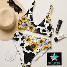 Load image into Gallery viewer, Yeehaw Cow Print Sunflower Bikini