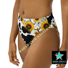 Load image into Gallery viewer, Yeehaw Cow Print Sunflower Bikini Bottom