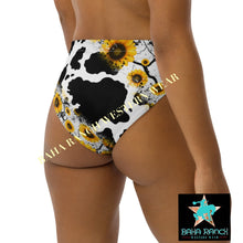 Load image into Gallery viewer, Yeehaw Cow Print Sunflower Bikini Bottom
