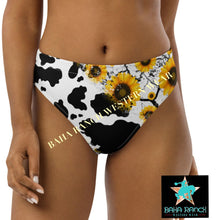 Load image into Gallery viewer, Yeehaw Cow Print Sunflower Bikini Bottom
