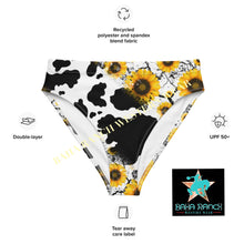 Load image into Gallery viewer, Yeehaw Cow Print Sunflower Bikini Bottom