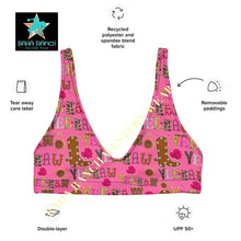Load image into Gallery viewer, Yeehaw Pink Yeehaw Bikini Top