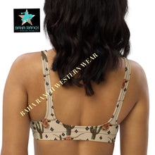 Load image into Gallery viewer, Ready To Ship Yeehaw Longhorn Cactus Bikini Top SIZE XL
