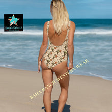 Load image into Gallery viewer, Yeehaw Longhorn Ranch Cactus One-Piece Swimsuit